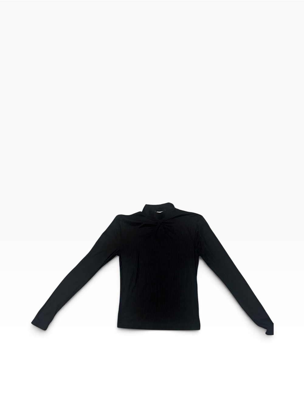 eye candy Black Ribbed Long Sleeve Top with